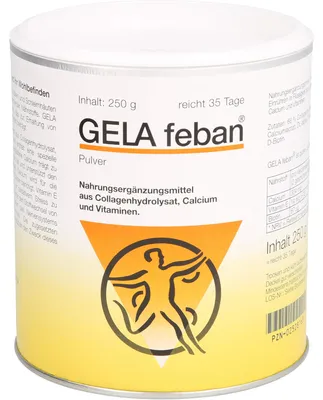Immagine prodotto di GELA feban in polvere con idrolizzato di collagene per favorire l'apporto di proteine per ossa e muscoli, 250 g in polvere