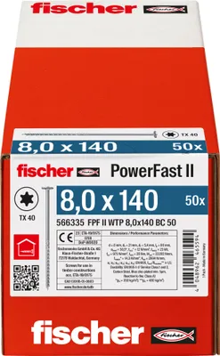 Zdjęcie produktu dla Fischer 566335, Śruba, Stal ocynkowana, Drewno, Cynk, Gwint częściowy, Głowica kołnierzowa