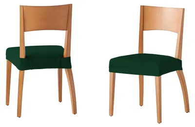 Productafbeelding van Martina bekleding voor stoelen, flessengroen, set van 6