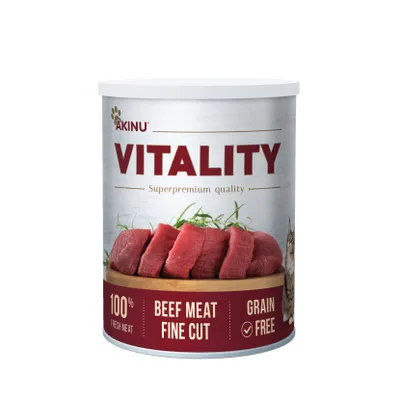Obrázek produktu pro Akinu VITALITY Hovězí jemně krájená svalovina konzerva pro kočky 400 g