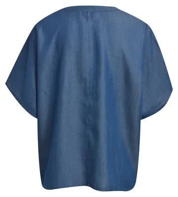 Produktbild von milano italy Oversized Bluse mit Stehkragen und Rüschen