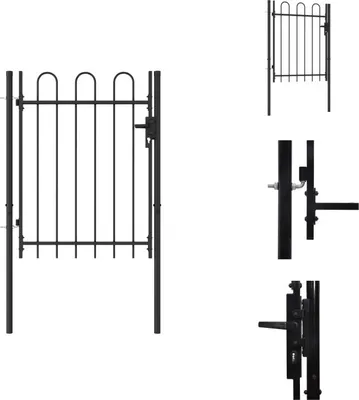 Imagen del producto de vidaXL Puerta de jardín con un panel, punta arqueada, acero, 1 x 1,2 m, color