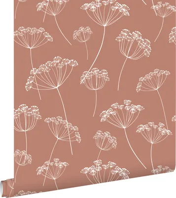 Produktbild von ESTAhome Tapete Doldenblütler Terrakotta und Weiß 53 cm x 10.05 m
