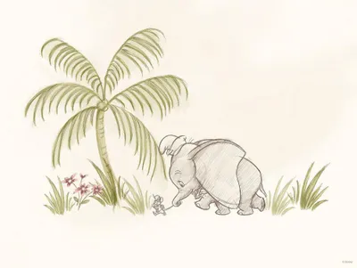 Produktbild von Kunstposter – Dumbo unter einer Palme – 30 x 40 cm