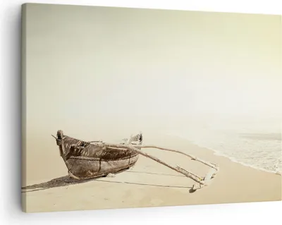 Produktbild von Bild auf Leinwand - Leinwandbild - Einteilig - £ódŸ Wrack Meer - 70x50cm - Wand Bild - Wanddeko - Wandbilder - Leinwanddruck - Bilder - Wanddekoration - Leinwand bilder - Wandbild - AA70x50-5123