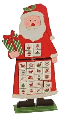 Image de Calendrier de l'Avent à poser en bois à remplir soi-même (choix de motifs) Père Noël