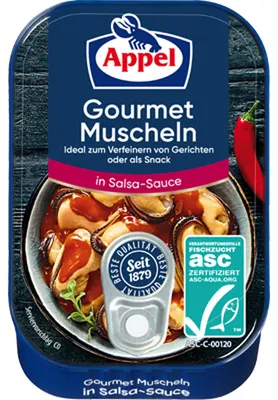 Obrázek produktu pro Appel Gourmet mušle v pikantní omáčce salsa k zjemnění 100g