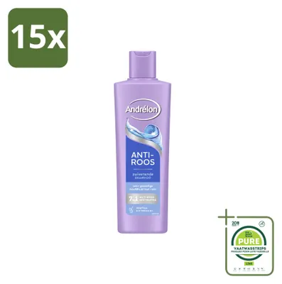 Image de 15 flacons de shampooing Andrélon Anti-pellicules, 250 ml chacun - Lot de 15