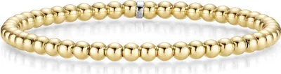 Produktbild von 4mm Kugel-Armband Armreif Armschmuck elastisch 585 Gold Gelbgold stretch, Armbandgröße (Ø innen):Durchmesser innen ca. 50 mm (Umfang ca. 16 cm)