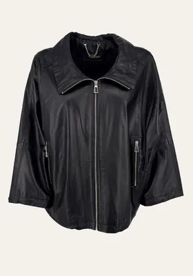 Produktbild von Lederjacke Odette Schwarz im Oversize-Look - Größe: M