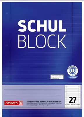 Produktbild von BRUNNEN Schulblock A4 Lineatur 27 50 Blatt Recyclingpapier 105260701