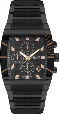Produktbild von Herrenuhr LEE COOPER LC07422.050 in Schwarz – ein modisches Geschenk zum Geburtstag.