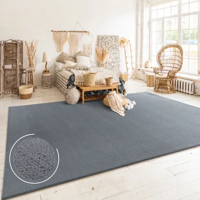 Immagine prodotto di Tappeto soggiorno a pelo corto motivo boho scandinavo moderno tinta unita decorativo dimensioni 60x100 cm