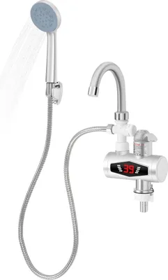 Obrázok produktu pre Elektrický okamžitý ohrievač vody – priechodný ohrievač – 3000 W – 220 V 50 Hz – 30–60 °C – puzdro z nehrdzavejúcej ocele 304 – IPX4 – zástrčka EU – strieborná farba