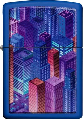 Obrázek produktu pro Zapalovač Zippo Isometric City Motif, Royal Blue, větruodolný