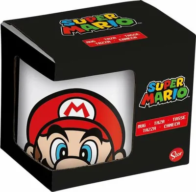 Produktbild von Henkelbecher Super Mario Weiß aus Keramik Rot (350ml)