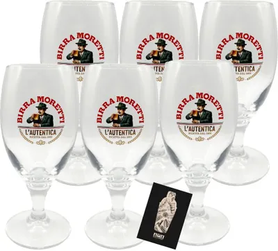 Produktbild von Birra Moretti Bierglas - 6 x Biergläser 0,4L geeicht