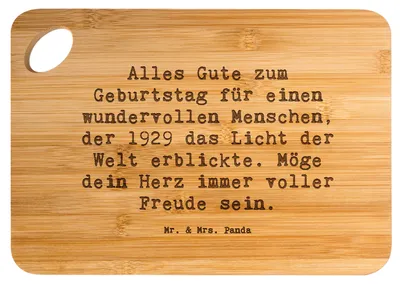 Produktbild von Mr. & Mrs. Panda Holzbrett Spruch 1929 Geburtstag - Transparent - Geschenk, Happy Birthday, Geburtstagsgeschenk, Hackbrett, Geburtstagsfreude, Ehrung Geburtsjahr, Alter