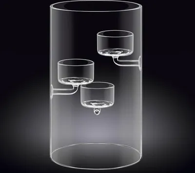 Produktbild von Wilmax Teelichthalter aus Glas für 3 Teelichter, 20 cm – WL-888906/A