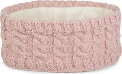 Produktbild von styleBREAKER Damen Strick Stirnband mit Zopfmuster und Pailletten, Fleece Futter, Haarband, Thermo Winter Headband 04026028