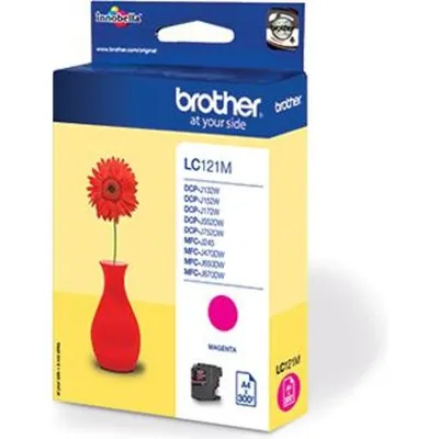 Obrázek produktu pro Brother LC121MBP, Standardní výtěžnost, Purpurová, Inkoust na pigmentové bázi, 1 kusů, 300 str., Balení po jednom