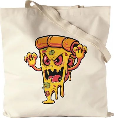 Produktbild von Gruselige Pizza Jutebeutel Halloween Geschenkidee Gruselgeschenk Pizza Halloweenparty