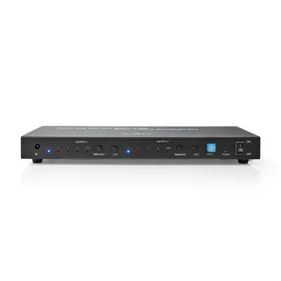 Produktbild von Nedis HDMI  Matrix Switch - 4x 2-Port port(s) - 4x HDMI Input - 2x 3.5 mm / 2x HDMI Output / 2x TosLink - 4K@60Hz - 18 Gbps - ferngesteuert - Metall - Anthrazit