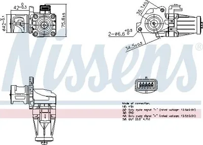 Produktbild von NISSENS 98376 AGR-Ventil für FORD Fiesta Mk6 Schrägheck (JA8, JR8) Abgasrückführungsventil