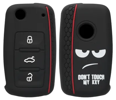 Produktbild von kwmobile Schlüsselhülle für VW Skoda Seat 3-Tasten Autoschlüssel Hülle - Autoschlüssel Schlüssel Hülle aus Silikon - Schlüsselschutz Gehäuse in Weiß