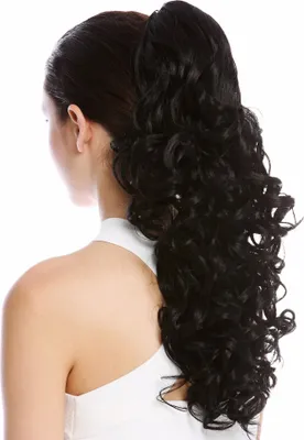 Produktbild von WIG ME UP Zopf Pferdeschwanz lockig lang voluminös Schwarz N956-V-1