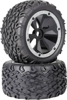 Produktbild von Reely 1:8 Monstertruck Reifen 6-Speichen Schwarz-Grau 2 St.