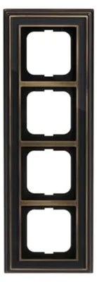 Produktbild von Busch-Jaeger 1724-845 Abdeckrahmen, 4-fach Rahmen Messing antik anthrazit