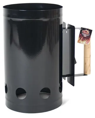 Produktbild von Gerimport BBQ/Barbecue Anzundeimer schwarz - Holzkohle und Briketts
