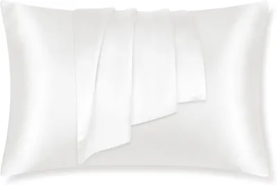 Image de Housse de coussin en soie, 40x60 cm, ivoire, pour les soins des cheveux et de la peau