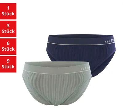 Produktbild von NUR DIE Damen Slip 12-Pack Retro - marine/khaki - Größe 48-50