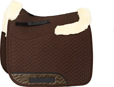 Produktbild von Engel Reitsport Lammfell Schabracke SCHABRA4 Fellrand vorne&hinten Fell in Sattellage D (Dressur) Mocca/Mocca