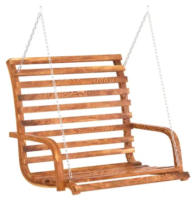 Produktbild von vidaXL Schaukelbank Bugholz Massiv mit Teak-Finish 126x63x92 cm