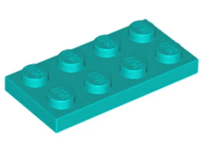 Produktbild von Lego® 250 Stück 3020 Platten Plates 2x4 Part Basic 250 Dunkles Türkies