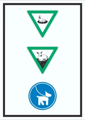 Produktbild von Brut- und Setzzeit Hund anleinen hochkant Symbol Schild A2 (420x594mm)