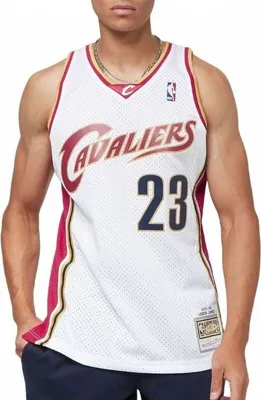 Produktbild von Maglia NBA Swingman Mitchell & Ness Cavaliers 03 Lebron James M SMJYCP19209-CCAWHIT03LJA Pullunder Mitchell & Ness Größe: XXL,