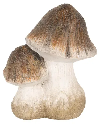 Image de Clayre & Eef Décoration Champignon 10x7x12 cm Marron Blanc Céramique
