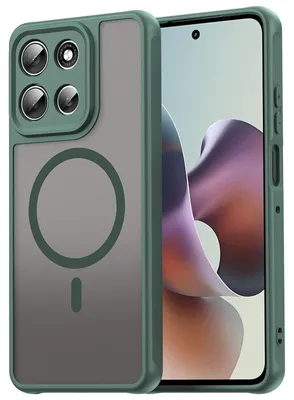Image de Coque magnétique pour Motorola Moto G56 5G, coque de protection Magsafe, résistante aux chocs, cadre en TPU, anneau magnétique puissant, vert