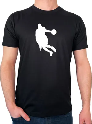 Produktbild von Huuraa Herren T-Shirt Basketball Silhouette S Black Bio Baumwolle Fairtrade Herrenshirt Geschenkidee