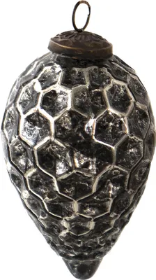Immagine prodotto di Guaina natalizia Clayre & Eef Ø 7 cm Vetro nero argentato