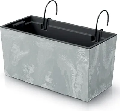 Produktbild von nabbi Balkonkasten aus Kunststoff DUC400EW 39,5 cm - grauer Beton