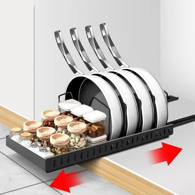 Produktbild von Famanu Pfannen- und Deckelhalter mit 8 verstellbaren Fächern - Ordnungssystem für Töpfe und Pfannen