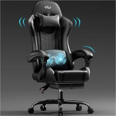 Immagine prodotto di Sedia ergonomica da gaming - Sedia da ufficio - Sedia da gioco - Sedia da lavoro - Sedia nera - Schienale regolabile