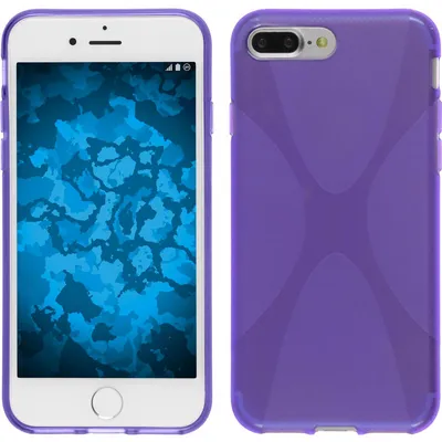 Produktbild von PhoneNatic Case kompatibel mit Apple iPhone 8 Plus - lila Silikon Hülle X-Style + 2 Schutzfolien