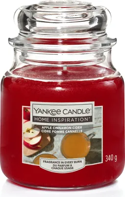Produktbild von Yankee Candle Duftkerze Mittleres Glas Apple Cinnamon Cider 340 g, rot