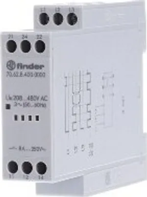 Obrázek produktu pro 3-fázový monitoring 400V, 2 přepínací kontakty 8A - Relé pro monitorování fáze 208 ... 480V 70.62...